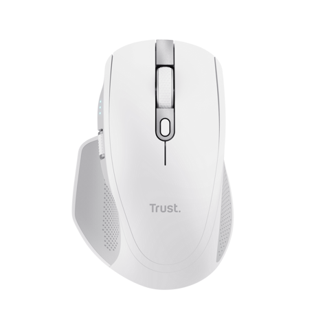 Mouse Trust Ozaa+, wireless RF 2.4GHz, bluetooth, conectivitate USB 1.1, 2.0, 3.0, rezolutie maxima 3200 DPI, alb