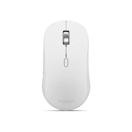 Mouse silentios Bluetooth Lenovo Yoga; pana la 4000DPI; tip: full size ambidextru; senzor: IR optic; numar de butoane: 6 (programabile); conectivitate: Bluetooth 5.3, se poate conecta la 3 dispozitive; greutate: 88g; compatibil cu Windows 10, Windows 11; include 1 x baterie de tip AA; culoare: alb