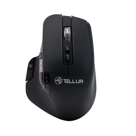 Mouse wireless Tellur Shade, silent click, rezolutie maxima 3200 DPI, iluminare RGB, negru