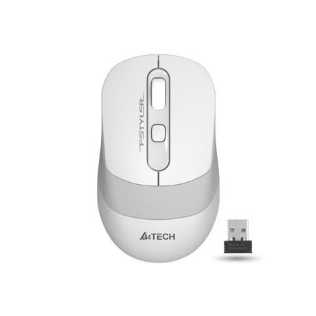 Mouse wireless A4tech, optic, rezolutie 2000 DPI, dimensiuni 108 x 64 x 35 mm, greutate 67 g, alb
