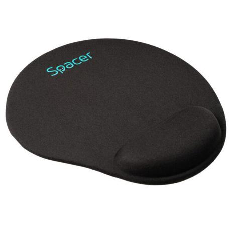 Mousepad Spacer, suport incheietura cu gel, cauciuc si material textil, 240 x 220 mm, negru