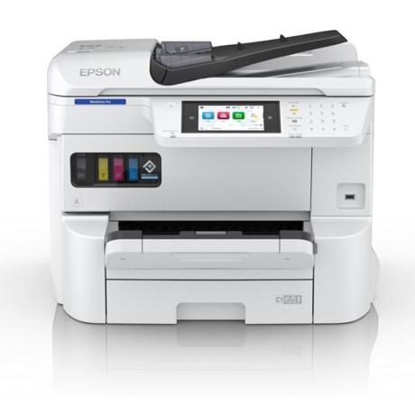 EPSON WorkForce Pro EM-C7100DWF A3+ COLOR INKJET MFP, Functii( Tiparire, Scanare, Copiere, Fax), 4 culori, Viteza printare; 35 ppm mono, 35ppm Color, Rezolutie: 4.800 x 1.200 DPI, Volum recomandat lunar: 500-5.000pagini,Maxim: 75.000 pagini, Viteza scanare: 255IPM, Rezolutie: 600 DPI x 2.400 DPI