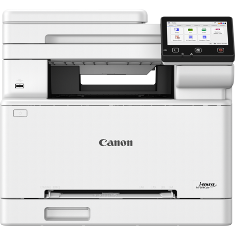 Multifunctional color Canon i-SENSYS MF664Cdw, Tehnologie: Laser, Format: A4, Functii: Print, copy, scan, Viteza printare max: 25ppm, Rezolutie 600x600dpi, max 1,200 × 1,200 dpi, Limbaje printare: UFR II, PCL 6, Duplex, copiere: viteza: 25ppm, Rezolutie: 600 × 600 dpi, zoom: 25 - 400%, Scanare