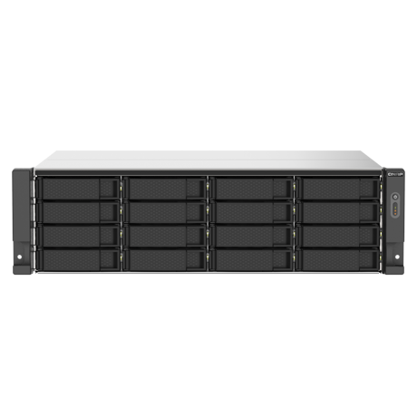 NAS QNAP 1673AU 16-Bay, CPU AMD Ryzen V1000 series V1500B 4C/8T 2.2 GHz, RAM 16GB (1 x 16GB) DDR4  (max. 64GB total, optional ECC RAM support), 16 x 2.5"/3.5" SATA 6Gbps HDD (neincluse),  LAN: 2 x 2.5GbE, optional 10GbE expansion via a PCIe card,  USB3.2 Gen2: 1, 3U, 2  x 550W, garantie 3 ani