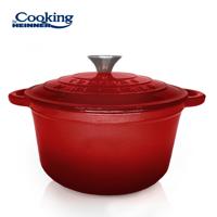 SEMIOALA FONTA EMAILATA+CAPAC 28X13 CM, 6L, RED LINE, COOKING BY HEINNER