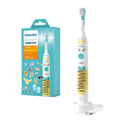 Periuta de dinti electrica copii PHILIPS Sonicare Kids HX3601/01, 31000 miscari/min, 1 program, 1 capat alb, L x A x I (mm) 63x109x220