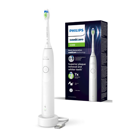 Periuta de dinti electrica Philips Sonicare HX7108/01, 62.000 miscari/minut, autonomie 21 zile, 1 mod periere, 2 intensitati, senzor  presiune integrat, functia BrushSync, inclus capat de periere Otimal White, alb