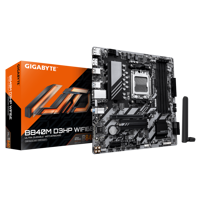 GIGABYTE B840M D3HP WIFI6E. Processor manufacturer: AMD, Processor socket: Socket AM5, Compatible processor series: AMD Ryzen 7000 Series, AMD Ryzen 8000 Series, AMD Ryzen 9000 Series. Supported memory types: DDR5-SDRAM, Maximum internal memory: 256 GB, Memory slots type: DIMM. Supported storage