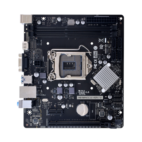 Placa de Baza BIOSTAR H81MV3 3.0 LGA1150, 2x DDR3, 1x PCIE 2.0 x1 1x PCIE 2.0 x16, 1x VGA 1x HDMI, 2x SATA II 3GB/s 2x SATA III 6GB/s, mATX