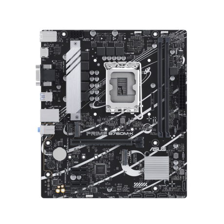 Placa de baza ASUS PRIME B760M-K LGA 1700, 2x DDR5, 1x VGA 1x HDMI, 1x PCIE 4.0 x16 1x PCIE 4.0 x1, 2x M.2, 4x SATA 6GB/s, mATX