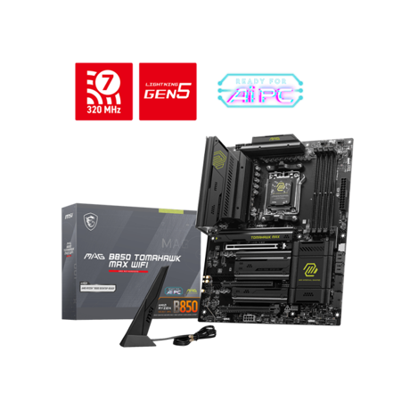 Placa de Baza MSI MAG B850 TOMAHAWK MAX WIFI AM5, 4x DDR5, 1x HDMI, 3x PCIE x16, 4x M.2, 4x SATA 6GB/s, ATX