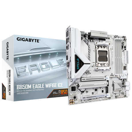 Placa de Baza GIGABYTE B850M EAGLE WIFI6E ICE AM5, 4x DDR5, 1x HDMI 2x DP, 1x PCIE 5.0 x16 1x PCIE 3.0 x16, 2x M.2, 4x SATA 6GB/s, mATX