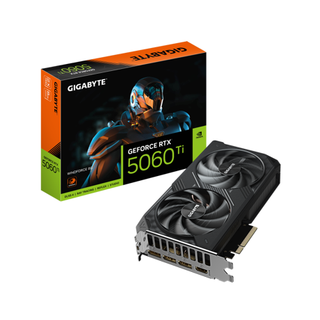 Placa Video GIGABYTE GEFORCE RTX 5060 TI WINDFORCE 8GB GDDR7 128 bit, PCIE 5.0, 3x DP 1x HDMI