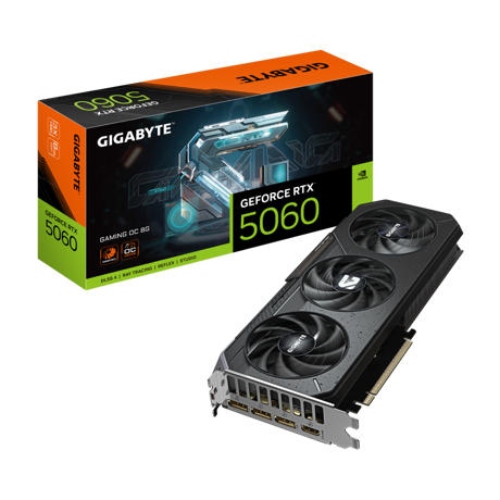 Placa Video GIGABYTE GEFORCE RTX 5060 GAMING OC 8GB GDDR7 128 bit, PCIE 5.0, 3x DP 1x HDMI