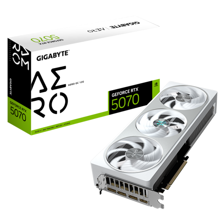 Placa Video GIGABYTE GEFORCE RTX 5070 AERO OC 12GB GDDR7 192 bit, PCIE 5.0, 3x DP 1x HDMI