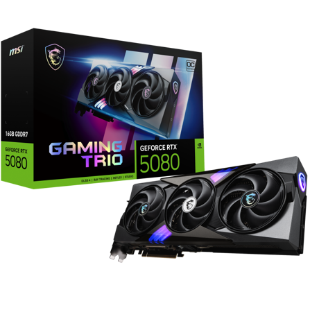 Placa Video MSI GEFORCE RTX 5080 16G GAMING TRIO OC GDDR7 256bit, 3x DP 1x HDMI