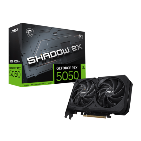Placa Video MSI GEFORCE RTX 5050 8G SHADOW 2X OC GDDR6 128 bit, PCIE 5.0, 3x DP 1x HDMI