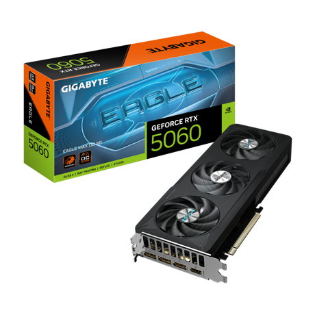 Placa Video GIGABYTE GEFORCE RTX 5060 EAGLE MAX OC 8GB GDDR7 128 bit, pcie 5.0, 3x DP 1x HDMI