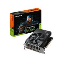 GIGABYTE GeForce RTX 5050 D6 8G. Graphics processor family: NVIDIA, Graphics processor: GeForce RTX 5050, Processor frequency: 2572 MHz. Discrete graphics card memory: 8 GB, Graphics card memory type: GDDR6, Memory bus: 128 bit, Memory clock speed: 20000 MHz. Maximum resolution: 7680 x 4320 pixels