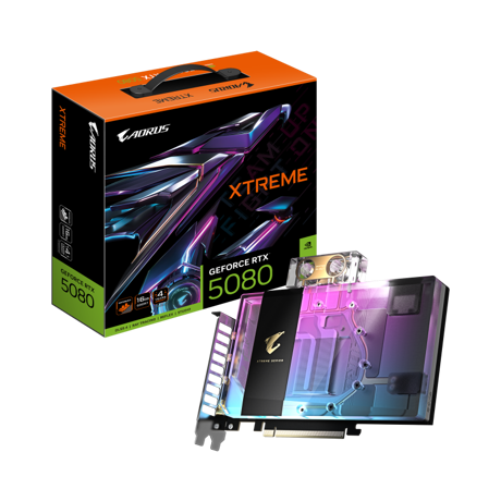 Placa Video GIGABYTE AORUS GEFORCE RTX 5080 XTREME WATERFORCE WB 16GB GDDR7 256 bit, 3x DP 1x HDMI