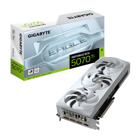 Placa Video GIGABYTE GEFORCE RTX 5070 TI EAGLE OC ICE SFF 16GB GDDR7 256 bit, PCIE 5.0, 1x HDMI 3x DP