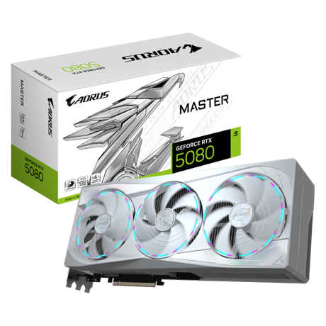 Placa Video GIGABYTE AORUS GEFORCE RTX 5080 MASTER ICE 16GB GDDR7 256 bit, PCIE 5.0, 3x DP 1x HDMI