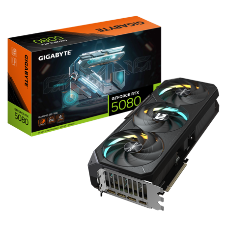 Placa Video GIGABYTE GEFORCE RTX 5080 GAMING OC 16GB GDDR7 256 bit, 3x DP 1x HDMI