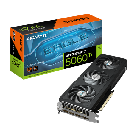 Placa Video GIGABYTE GEFORCE RTX 5060 TI EAGLE MAX OC 16GB GDDR7 128 bit, PCIE 5.0, 3x DP 1x HDMI