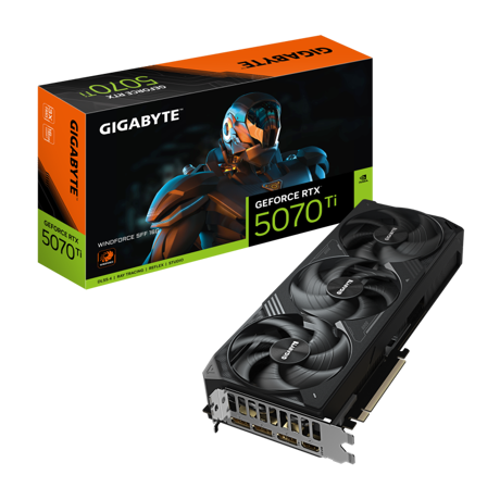 Placa Video GIGABYTE RTX 5070 TI WINDFORCE SFF 16GB GDDR7 256 bit, PCIE 5.0, 3x DP 1x HDMI