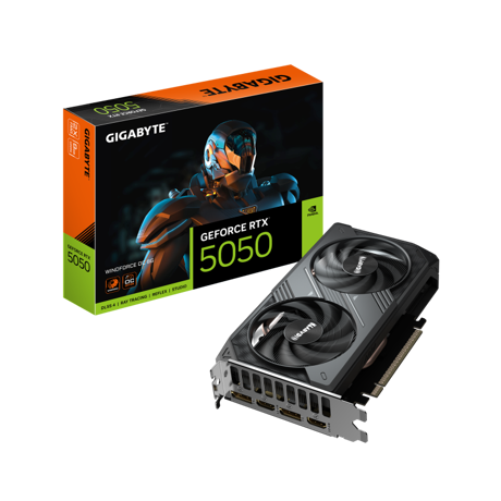 Placa Video GIGABYTE GEFORCE RTX 5050 WINDFORCE OC 8GB GDDR6 128 bit, PCIE 5.0, 2x DP 2x HDMI