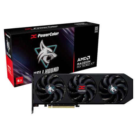 Placa Video POWERCOLOR HELLHOUND AMD RADEON RX 9060 XT 8GB 128 bit, PCIE 5.0, 1x HDMI 2x DP