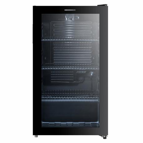 Racitor de bauturi Heinner HBC-M93BKE, clasa energetica: E, capacitate totala: 93L, capacitate incarcare: 115 doze (355 ml, control mecanic cu termostat ajustabil, lumina LED, 3 rafturi, usa reversibila,Negru