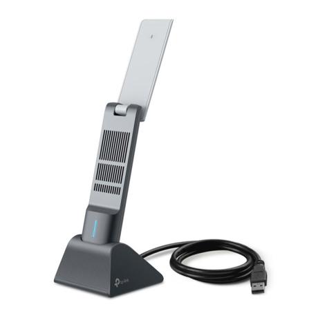 ARCHER TX50UH AX3000 High Gain Dual Band Wi-Fi 6 USB Adapter SPEED: 2402 Mbps at 5 GHz + 574 Mbps at 2.4 GHz SPEC: High Gain External Antennas, USB 3.0, Cradle with Extension Cable FEATURE: MU-MIMO, OFDMA, HE160, WPA3