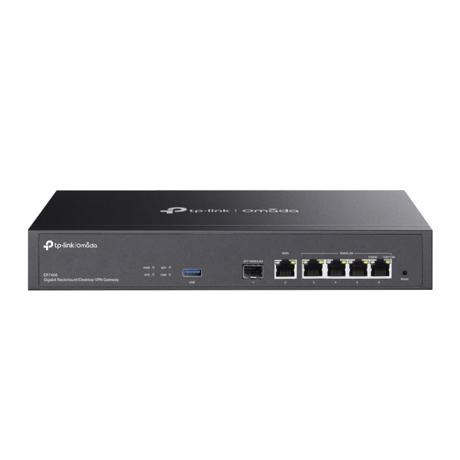 Omada Gigabit Rackmount/Desktop VPN Router PORT: 1× Gigabit SFP WAN/LAN Port, 1× Gigabit RJ45 WAN Port, 4× Gigabit WAN/LAN RJ45 Ports FEATURE: Integration with Omada SDN Controller, Support 100 IPsec VPN Tunnels, 50 PPTP/L2TP VPN Tunnels, 50 OpenVPN Tunnels, 150000 Concurrent Sessions, Load