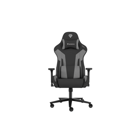 Scaun gaming Genesis Nitro 720, material Synthetic PU + Textil, reglabil pe inaltime, greutate maxima suportata 150 kg, inaltime scaun reglabil 46.5 - 53.5 cm, spatar ajustabil 135°, dimensiuni roti 60mm,  echipat cu piston cu gaz clasa 4, manere 3D, negru/gri