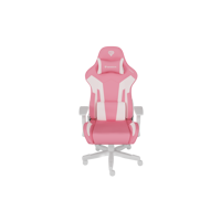 Scaun gaming Genesis Nitro 710, material piele ecologica, reglabil pe inaltime, greutate maxima suportata 150 kg, inaltime scaun reglabil 47.5 - 54.5 cm, spatar ajustabil 135°, dimensiuni roti 60mm,  echipat cu piston cu gaz clasa 4, manere 2D, roz/alb