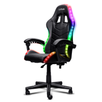 Scaun gaming Trust GXT 704 Roniq RGB, 5 roti, gas lift clasa 3, ajustabil pe inaltime, material PU leather, greutate maxima suportat 110 kg, negru