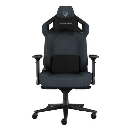 Scaun gaming Genesis Nitro 800, material textil, reglabil pe inaltime, greutate maxima suportata 150 kg, inaltime scaun reglabil 47 - 53 cm, spatar ajustabil 135°, dimensiuni roti 60mm,  echipat cu piston cu gaz clasa 4, manere 4D, negru
