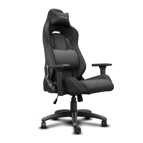 Scaun gaming Trust GXT 723 Ruya Comfortable, 5 roti, ridicare pe gaz clasa 4, adjustabil pe inaltime, material elastic fabric, greutate maxima suportata 150 kg, negru
