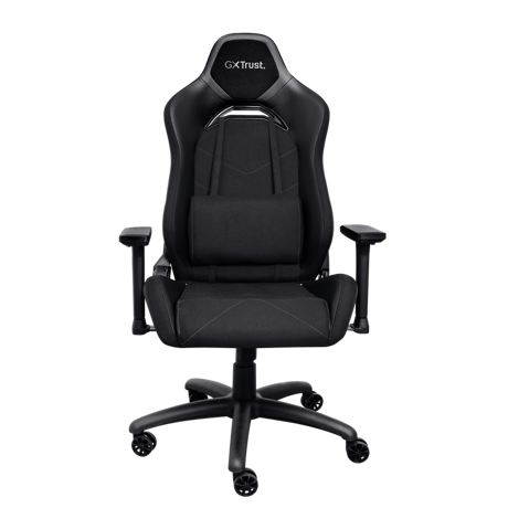 Scaun gaming Trust GXT 714 Ruya, greutate maxima suportata 150 kg, inaltime adjustabila scaun 10 cm, baza stea cu 5 roti, negru