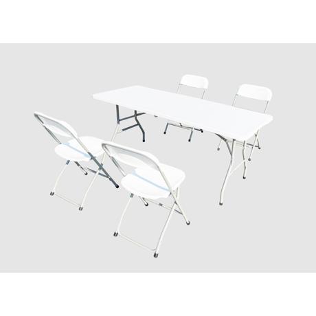 HR SET MASA CU 4 SCAUNE PLASTIC PLIABILE