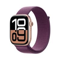 Apple Watch Series 10 GPS 46mm Rose Gold Aluminium Case with Plum Sport Loop MWWV3QC/A