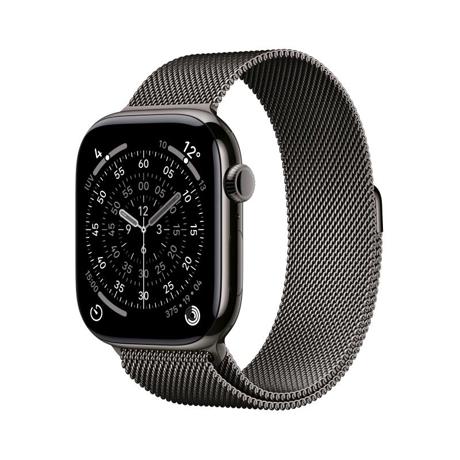 Apple Watch Series 11 GPS + Cellular 46mm Slate Titanium Case with Slate Milanese Loop - S/M