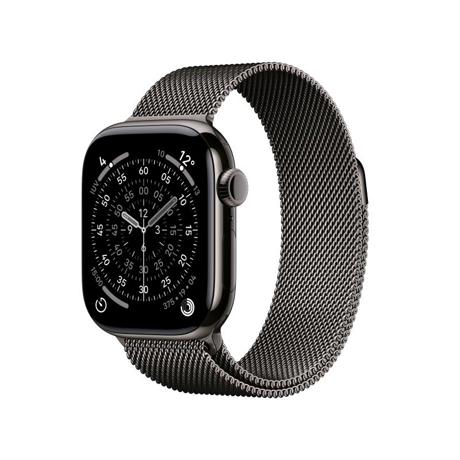 Apple Watch Series 11 GPS + Cellular 42mm Slate Titanium Case with Slate Milanese Loop