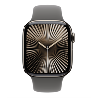 Apple Watch Series 10 GPS + Cellular 42mm Natural Titanium Case with Stone Grey Sport Band - M/L MWXE3QC/A