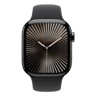 Apple Watch Series 10 GPS + Cellular 46mm Slate Titanium Case with Black Sport Band - M/L MWYE3QC/A