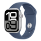 Apple Watch Series 10 GPS + Cellular 42mm Silver Aluminium Case with Denim Sport Band - S/M MWX33QC/A