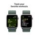 Apple Watch SE GPS + Cellular 44mm Starlight Aluminium Case with Lake Green Sport Loop MXGV3QC/A