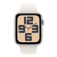 Apple Watch SE GPS 44mm Starlight Aluminium Case with Starlight Sport Band - M/L MXEV3QC/A