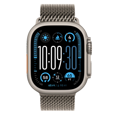 Apple Watch Ultra 2 GPS + Cellular 49mm Natural Titanium Case with Natural Titanium Milanese Loop - M